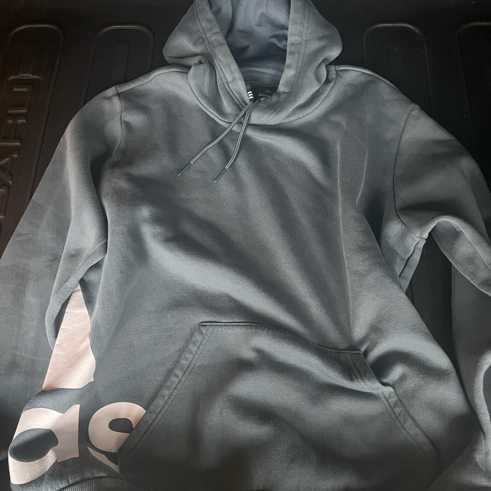 Adidas Blue/Gray Vintage Hoodie Small